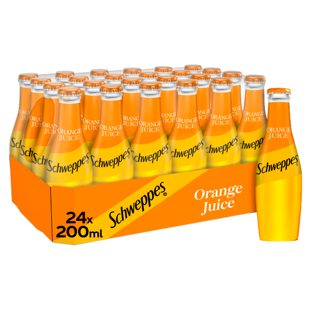 Schweppes Orange Juice 200ml x 24 (Glass)