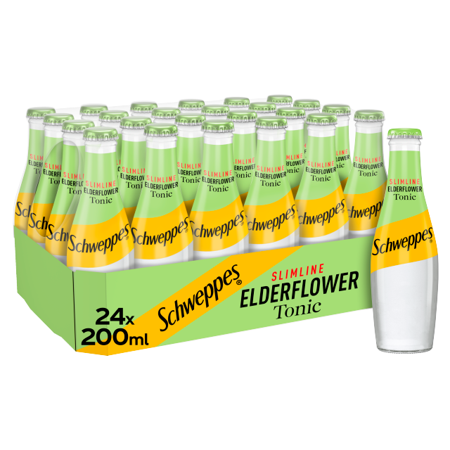 Schweppes Slimline Elderflower Tonic 200ml x 24 (Glass)