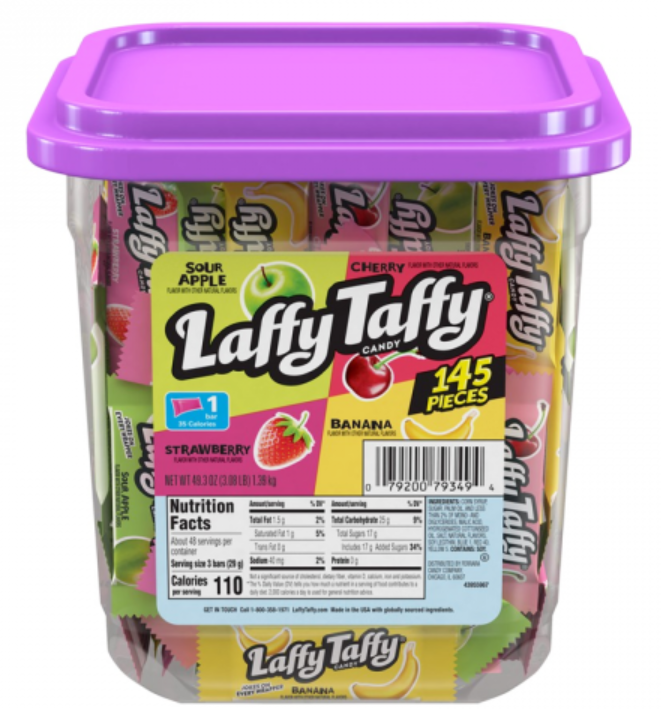 Sweets & Candy Laffy Taffy Assorted Mini's Tub NPM 145s 8
