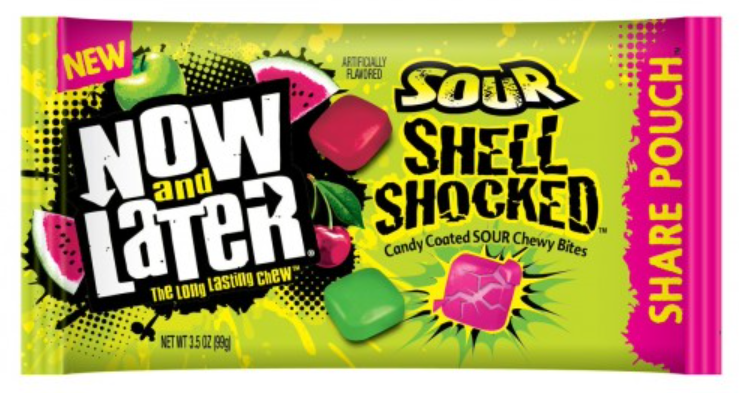 Sweets & Candy Now & Later Shell Shocked Sour Share Size NPM 99g 108