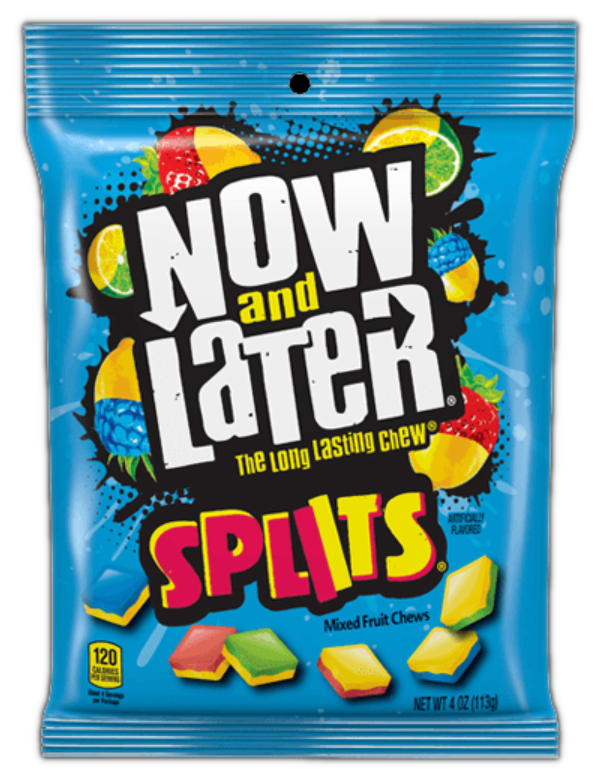 Sweets & Candy Now & Later Splits Peg NPM 113g 12