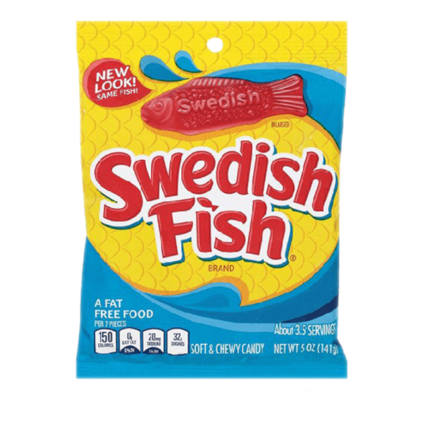 Sweets & Candy Swedish Fish Soft & Chewy Peg Bag NPM 142g 12