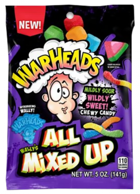 Sweets & Candy Warheads All Mixed Up Peg Bag NPM 141g 12