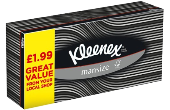 Tissues and Toiletries Tissue Kleenex For Men PM 1.99 100s 4