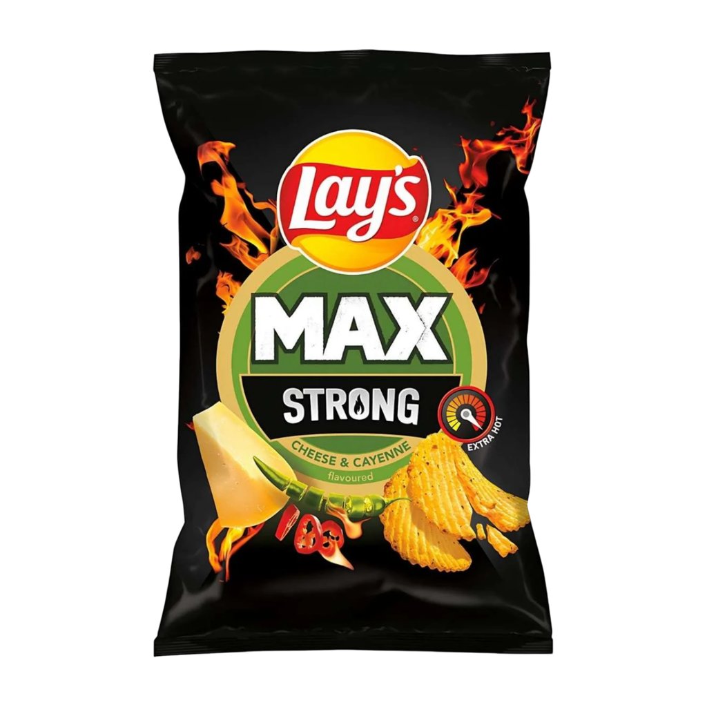 Crisps Lays Strong Cheese & Cayenne NPM 120g 24