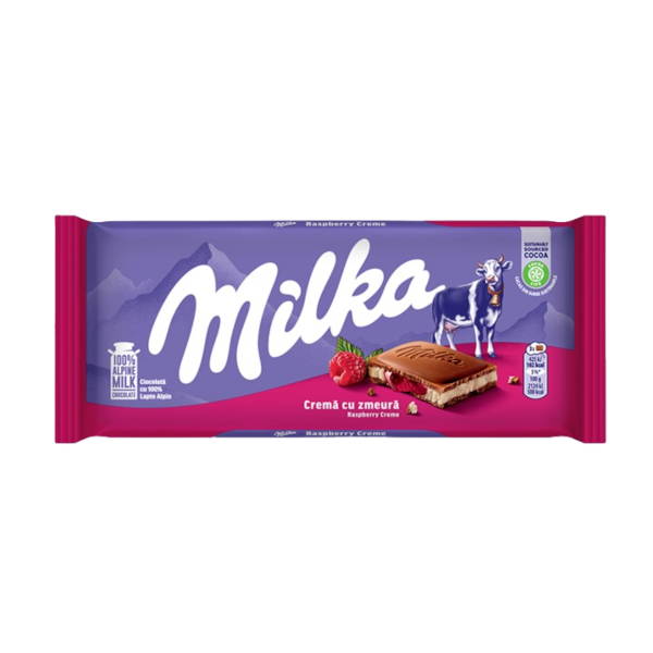 Chocolates Milka Raspberry Cream NPM 100g 22