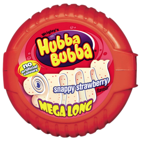 Chewing Gums Hubba Bubba Tape Snappy Strawberry NPM 56g 180cm 12