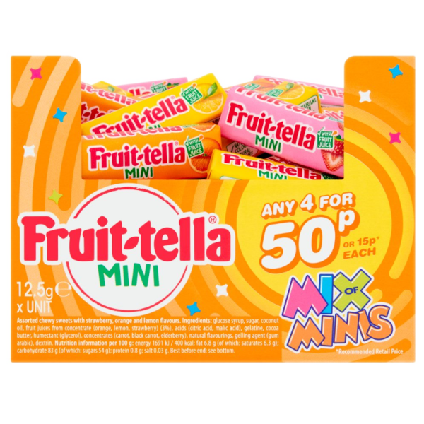 Chewy Dragees Fruittella Minis Mix PM 0.50 For 4 12.5g 200