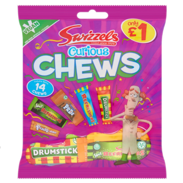 Chocolate Bags Swizzels Curious Chews PM 1.00 135g 12