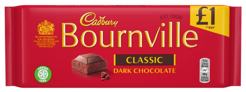 Chocolates Bournville Block PM 1.00 100g 18