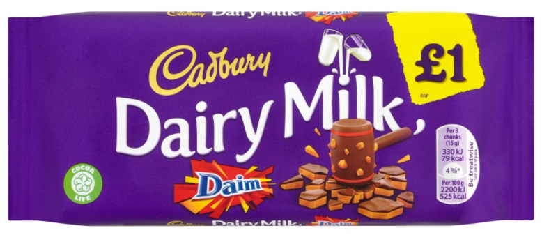 Chocolates Dairy Milk Daim PM 1.00 120g 15