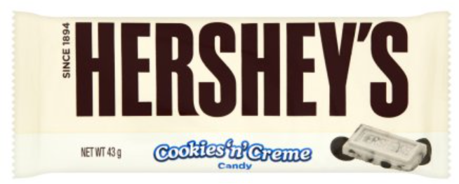 Chocolates Hershey Cookies and Cream NPM 43g 36