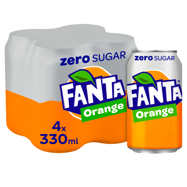 Fanta Orange ZERO 4 x 330ml 6x4pk (Can)