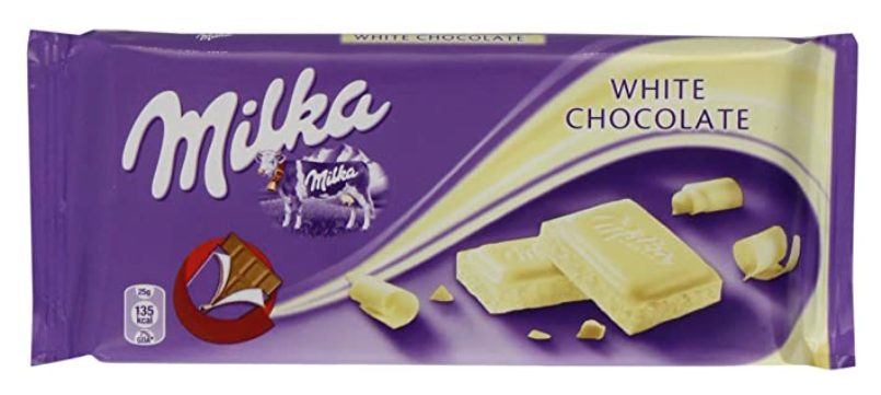 Chocolates Milka White Chocolate NPM 100g 22