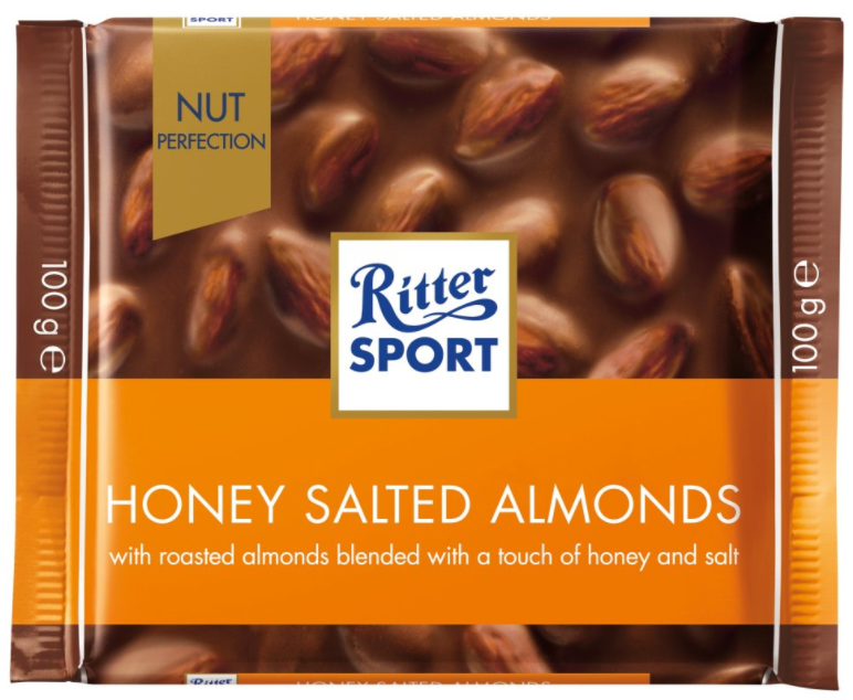 Chocolates Ritter Sport Honey Salt Almond NPM 100g 5