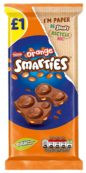 Chocolates Smarties Orange Block PM 1.00 90g 14