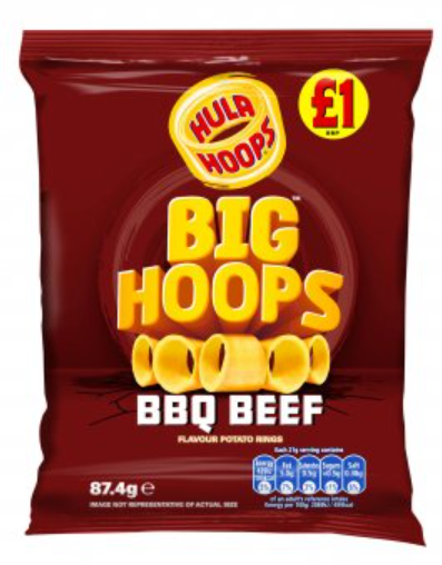 Crisps KP Big Hula Hoops BBQ Beef PM 1.00 87.4g 16