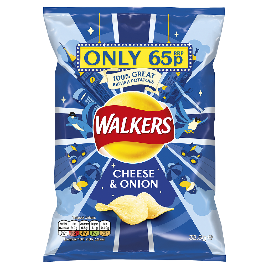 Crisps Walkers Cheese and Onion PM 0.65 - 32