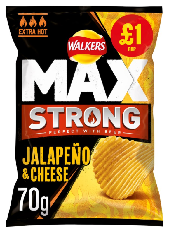 Crisps Walkers Max Strong Jalapeno and Cheese PM 1.00 75g 15