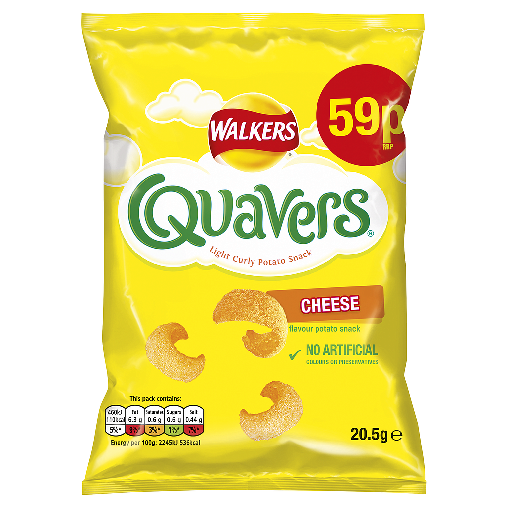 Crisps Walkers Quavers PM 0.59 20.5g 32