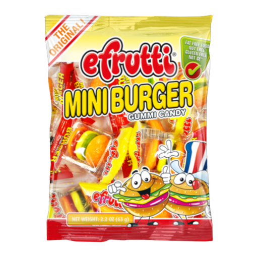 [Swee-All-SE-7662] Sweets & Candy Efrutti Gummi Classic Mini Burger Peg Bag NPM 63g 12