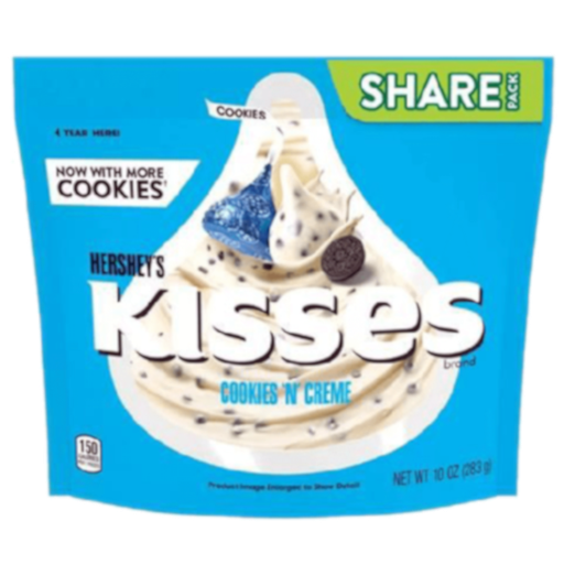 [Swee-All-SE-7703] Sweets & Candy Hershey's Kisses Cookies N Creme NPM 284g 8