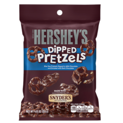 [Swee-All-SE-7705] Sweets & Candy Hershey's Milk Chocolate Dipped Pretzels NPM 120g 12