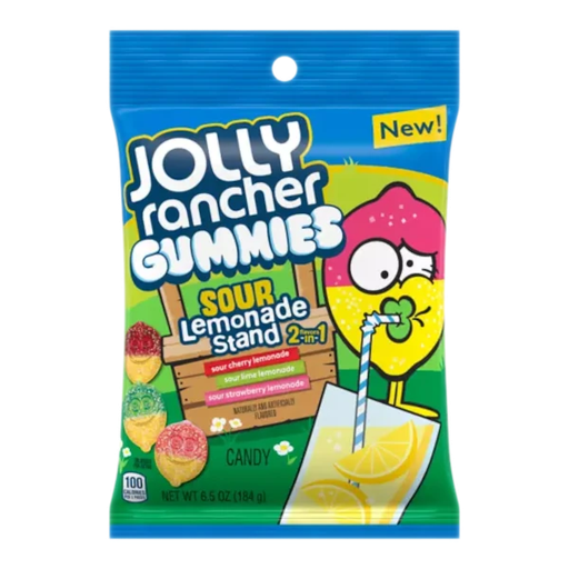 [Swee-All-SE-7790] Sweets & Candy Jolly Rancher Gummies Lemonade Sour NPM 6.5oz 12