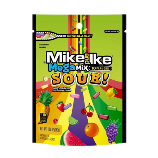 [Swee-All-SE-7928] Sweets & Candy Mike & Ike Mega Mix Sour Stand Up Bag NPM 10oz 8