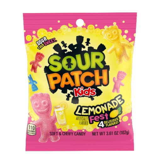 [Swee-All-SE-8118] Sweets & Candy Sour Patch Kids Lemonade Peg Bag NPM 102g 12