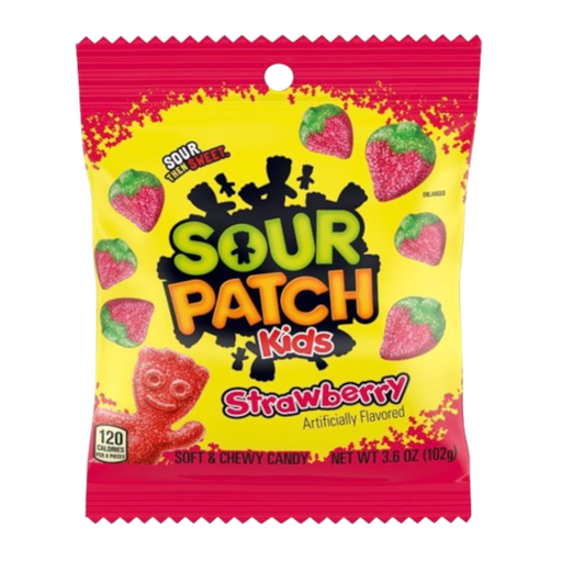 [Swee-All-SE-8133] Sweets & Candy Sour Patch Kids Strawberry Peg Bag NPM 102g 12