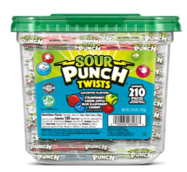[Swee-All-SE-8164] Sweets & Candy Sour Punch Twists Tub NPM 210s 1174g 6