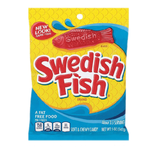 [Swee-All-SE-8203] Sweets & Candy Swedish Fish Soft & Chewy Peg Bag NPM 142g 12