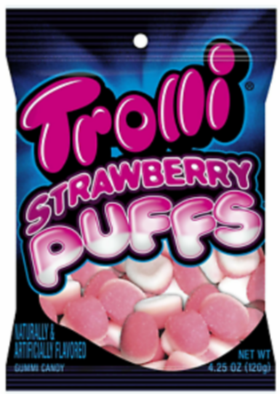 [Swee-All-SE-8320] Sweets & Candy Trolli Strawberry Puffs NPM 120g 12