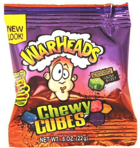 [Swee-All-SE-8359] Sweets & Candy Warheads Chewy Cubes Trial Size NPM 22g 252