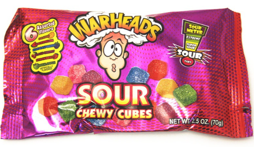[Swee-All-SE-8382] Sweets & Candy Warheads Sour Chewy Cubes NPM 70g 180