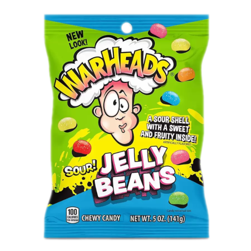 [Swee-All-SE-8385] Sweets & Candy Warheads Sour Jelly Beans Peg Bag NPM 141g 12