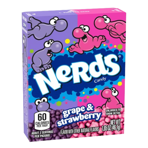 [Swee-All-SE-8415] Sweets & Candy Wonka Strawberry/Grape Nerds NPM 1.65oz/46gm 36