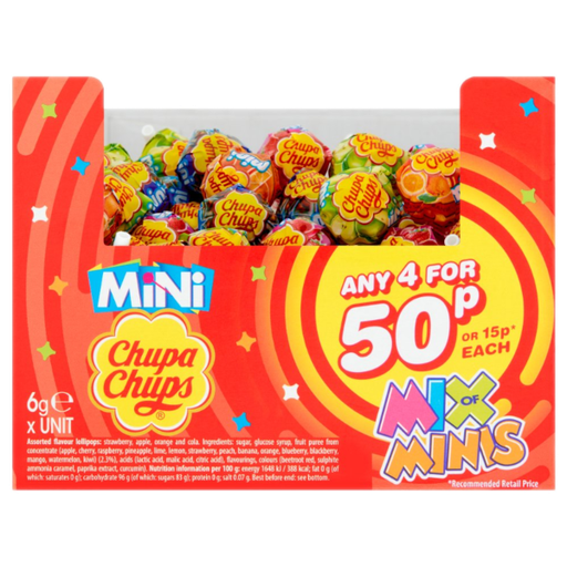[Swee-All-SE-8426] Sweets Chupa Chups Minis Mix PM 0.50 For 4 6g 200