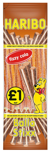 [Swee-All-SE-7480] Sweets Haribo Balla Stixx Fizzy Cola PM 1.00 140g 12