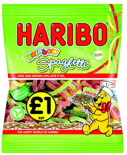 [Swee-All-SE-7483] Sweets Haribo Rainbow Spaghetti Zing PM 1.00 162g 12