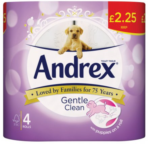 [Tiss-All-SE-8492] Tissues and Toiletries Toilet Roll Andrex Gentle Clean PM 2.25 4s 6
