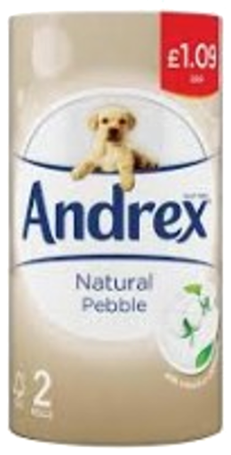 [Tiss-All-SE-8483] Tissues and Toiletries Toilet Roll Andrex Natural Pebble PM 1.09 2s 12
