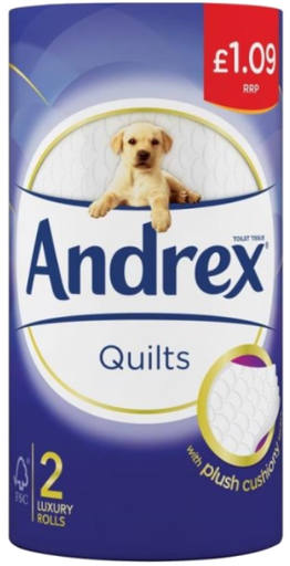 [Tiss-All-SE-8487] Tissues and Toiletries Toilet Roll Andrex Quilts PM 1.09 2s 12