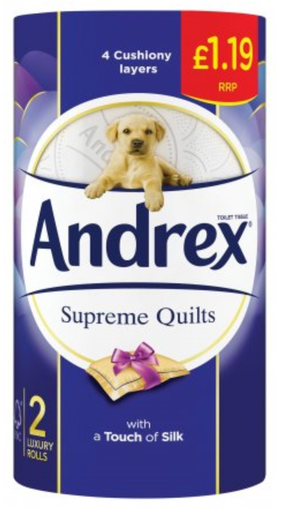 [Tiss-All-SE-8496] Tissues and Toiletries Toilet Roll Andrex Quilts PM 1.19 2s 12