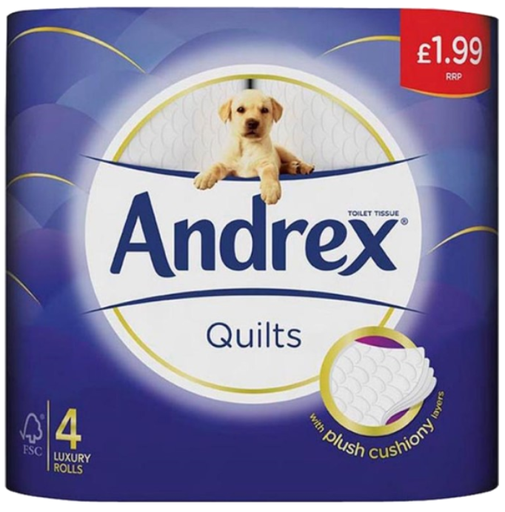 [Tiss-All-SE-8505] Tissues and Toiletries Toilet Roll Andrex Quilts PM 1.99 4s 6