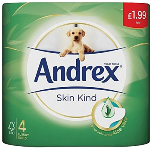 [Tiss-All-SE-8484] Tissues and Toiletries Toilet Roll Andrex Skin Kind PM 1.99 4s 6