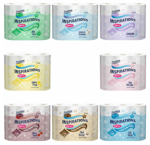 [Tiss-All-SE-8512] Tissues and Toiletries Toilet Roll Freedom Mixed Scents 3ply NPM 9s 5