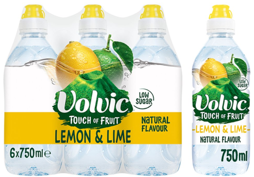 [Wate-All-SE-8565] Waters Still Volvic Taste of Lemon and Lime Sport NPM 750ml 6