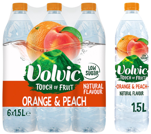 [Wate-All-SE-8570] Waters Still Volvic Taste of Orange and Peach NPM 1.5L 6